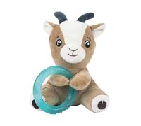 Webbox Gerald la chèvre - Jouet couineur en Peluche pour Chien avec Anneau de Dentition pour Chiot