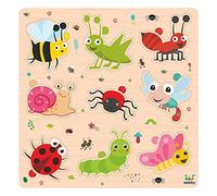 Webby Puzzle Montessori en Bois - Insectes | Jouet Éducatif pour Enfants 2+ | Développe Formes, Couleurs, Mémoire & Motricité Fine | Bords Lisses pour Une Sécurité Totale