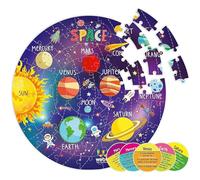 Webby Puzzle Système Solaire 60 Pièces avec Flashcards | Puzzle Éducatif Spatial pour Enfants | Développe Concentration & Cognition