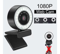 Webcam 1080P 2K 500W Pixels, mise au point automatique, caméra HD avec éclairage LED et microphone, grande vente