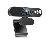 Webcam 1080p, microphone antibruit pour une communication claire lors des réunions en ligne, caméra USB Plug and Play pour une installation facile,