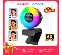 Webcam 4K avec éclairage 1080P60fps Caméra vidéo autofocus EMEET S600 Light Caméra USB 8MP 73 ° Caméra Web de streaming FOV pour S600L 4K Webcam