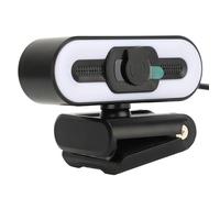 Webcam 4K, Caméra Web avec Microphone et Lumière de Remplissage, Caméra D'Ordinateur HD avec Fonction Auto Beauty et Couverture, Webcam USB pour Ordinateur Portable de Bureau