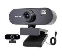Webcam 4K Full HD 30FPS Caméra USB PC Grand Angle 80° avec Microphone, Réduction du Bruit, Correction D'exposition, Plug & Play, Webcam USB pour Windows/Linux/Zoom/Diffusion en Direct/Appels Vidéo