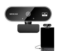 Webcam 4K - Système de réduction du bruit, appareil vidéo autofocus | Caméra plug-and-play pour appels, écran de diffusion en continu HD 4K pour zone virtuelle, cabine de séminaire, bureau d'affaires