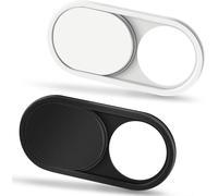 Webcam Cover, 0.6 mm Ultra-Thin Metal Camera Cover for Laptop, MacBook Pro/Air, Mac, PC, iPad, Tablet, Webcam Cover 2pcs Black & White