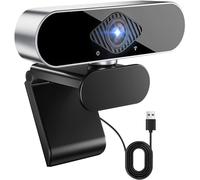 Webcam For Pc With Microphone, 1080P Full Hd Web Camera, 360° Rotation Usb Camera Plug Play For Computer Desktop Laptop Mac Web Cam Linux Streaming Youtube Skype Video Call Zoom Video Conference