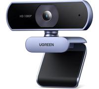 Webcam Full HD 1080P 30FPS Camera USB PC Fixed Focus Two Micro 360 Degree Rotation Plug Play Windows MacOS Linux Youtube Streaming Skype Video Call Zoom Video Conference Gray