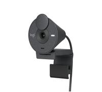 Logitech Brio 300 Webcam Full HD avec confidentialité, micro à réduction de bruit, USB-C, Certifié pour Zoom, Microsoft Teams, Google Meet, Correction automatique de l’éclairage - Graphite