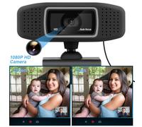 Webcam HD 1080P avec Microphone intégré, mise au point automatique, diffusion en direct, ABS, pour conférence vidéo, bureau, maison, enregistrement, suppression du bruit