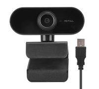 Webcam HD avec Microphone, Caméra Informatique USB 1080p pour l'appel Vidéo, Enregistrement de Bureau Enseignement en Ligne, Compatible avec Mac OS (Black)