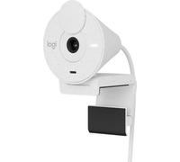 Webcam Logitech Brio 300 Full HD avec confidentialite, micro a reduction de bruit, USB-C - Blanc