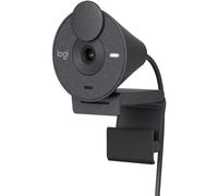 Logitech Brio 300 Webcam Full HD avec confidentialité, micro à réduction de bruit, USB-C, Certifié pour Zoom, Microsoft Teams, Google Meet, Correction automatique de l’éclairage - Graphite