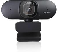 Webcam Nuroum V32-AF 4K avec double microphone à annulation du bruit 1080p 60fps 90° correction FOV et lumière USB Plug&Play pour PC appels vidéo Conférences/ordinateur portable Skype