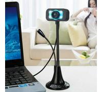 Webcam portable LED avec microphone intégré, USB, plug and play, pour ordinateur portable, appels vidéo, cours en ligne, enseignement HD