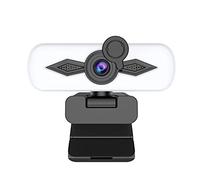 Webcam professionnelle grand écran avec micro intégré + lumière de remplissage, autofocus gratuit, lecteur haute définition, caméra d'ordinateur externe, support zoom, support d'éclairage, trépied