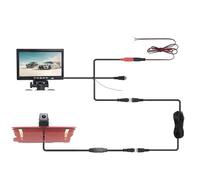 Webcam Recul Voiture AHD 1080P Feu Stop Voiture Vue Arrière Caméra Recul avec Moniteur Voiture 7 Pouces pour Fiat pour Doblo 2010(Power Cord)