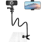 Webcam Stand,Phone Bed Stand,Phone Holder with Gooseneck Flexible Long Arm 360° Rotation Adjustable for iPhone Samsung Huawei,Webcam
