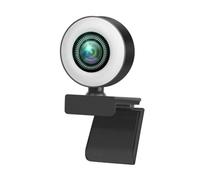 Webcam USB 1080p/2K/720p Auto pour Focus Computer Camera Free Drive3 Gear Fill Light pour conférence, streaming, caméras Web USB avec lumière pour ordinateur, ordinateur portable