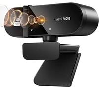 Webcam USB 2K 4K 1080p avec microphone autofocus Full HD pour PC, trépied inclus