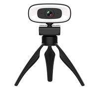 Webcam USB automatique 2K pour mise au point caméra d'ordinateur avec microphone, 3 vitesses, lumière de remplissage pour conférence Strea
