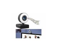 Somikon Webcam USB Full HD – Autofocus, double micro intégré, anneau d'éclairage