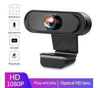 Webcam USB HD 1080P, caméra rotative avec Microphone, pour diffusion en direct, conférence, PC Gamer