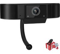 Webcam vidéo Full HD avec couvercle, caméra Web 1080P avec microphone pour ordinateur de bureau, USB Plug and Play, qualité sûre pour le bureau à domicile et la vidéoconférence Zoom Webex