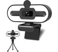 Webcam with Ring Light Microphone-1080P Full HD Pro Streaming Web Camera for PC,Mac,Laptop,Desktop,USB Webcam with Privacy Cover and