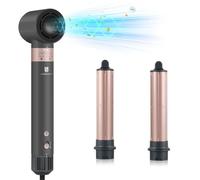 webeauty 3 en 1 Sèche Cheveux & Air Styler, 110,000 TR/MIN, 20M/S, 200 Millions Ion Négatif Hair Dryer, Air Boucleur Automatique, Pour le Séchage, le Bouclage, le Soin des Cheveux, Or Rose