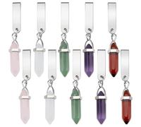 WEBEEDY 10 Ensemble de Clips de Chaussures en Cristal Naturel Charms 5 Colors Bling Crystal Shoe Pendants DIY Shoe Clips Jewelry Kit with Stainless Steel Clips and Open Rings