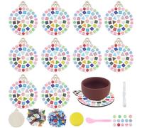 WEBEEDY 10 Kits de Décoration de Noël pour Arbre de Noël en Mosaïque DIY Mosaïque Carreaux Kits d'artisanat pour adultes Débutants Créativité Noëlboules Ornements à suspendre au mur avec bases en bois