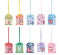 WEBEEDY 10 Pcs Japonais Omamori Charmes Chance Charmes Suspendus Sachet Sanctuaire Amulette Chanceux pour Santé Fortune Amour Sécurité (Couleur Assortie)