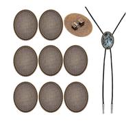 WEBEEDY 10 pièces Boucle de Bolo Vierge Boucle de Bolo Ovale Accessoires DIY Boucle de Bolo Convient pour une Incrustation de 30x40 mm Tie de Cravate Cowboy Bolo Tie Clip pour la Faire de Cravate