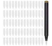 WEBEEDY 100 stylo Feutre Pinceau Rechargeable avec Embouts de Rechange Pointe Souple Blanche de 4x17mm pour Dessiner Écrire Faire de la Calligraphie Esquisser et des Projets de Bricolage de Noël