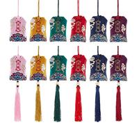 WEBEEDY 12 Pcs Japonais Omamori Amulette Sac Chanceux Bénédiction Sac Pendentif Bonne Chance Sachet Suspendu Charmes pour Bénédiction Sécurité Richesse Fortune Amour Retour à L'éCole