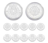 WEBEEDY 12 Pièce de Défi de Divination Double Face Soleil Lune Tarot de Défi de Douze Constellations Pièce de Vœu Argentée Tarot Chanceux Cadeaux D'Anniversaire 30mm