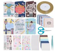 WEBEEDY 15 Kit de Création de Cartes pour Fête des Pères Cartes de Voeux faites à main avec Matériaux Premium,15 Enveloppes,Stickers,Papiers Décoratifs et Outil de DIY pour Cadeau Anniversaire de Papa