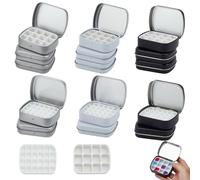 WEBEEDY 15 Sets Boîte Mini Palette Vide en Métal pour Aquarelle avec Couvercle Portable pour Voyage Idéale pour Esquisses en Plein Air Cadeaux de Noël Uniques pour Les Cours d'art 6x4.8x1.5cm