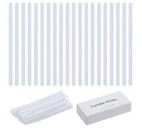 WEBEEDY 150 mèches Supplémentaires en Coton Blanc pour la Fabrication de Bougies DIY 6cm Mèches de Bougie Tressées Rondes en Sable Fournitures de Recharge de Mèche Décoration d'halloween de Noël