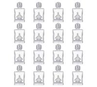 WEBEEDY 16 Bouteilles En Verre Pour Eau Bénite Contenants Vides Avec Couvercle Argenté, 15 ml Bouteilles Décoratives Rechargeables Communion Décoration D'église Cadeaux Pour La Maison