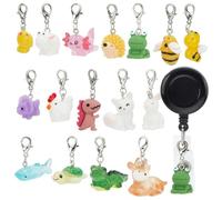 WEBEEDY 16 Pcs Super Cute Animals Badge Reel Charms Couleurs Infirmière ID Badge Reel Titulaire de Badge Nom avec de Jolis Personnages pour les Infirmières de Bureau Médecins et Enseignants D'Hôpital