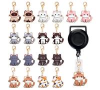 WEBEEDY 18 Pcs Chat Badge Reel Charms 9 Styles Cute Pediatric Nurse Accessories Animal Clip On Badge Charms ID Card Holder Gift for Medical Office Valentine's Day Christmas Decor