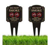 WEBEEDY 2 Pack No Smokng Sign C'est un signe de cour de propriété sans fumée avec des espaces, en aluminium double côté ne fumez pas les signes extérieurs pour la cour à la maison, 15x30cm