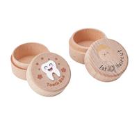 WEBEEDY 2 PC Boîte de Souvenir pour Bébé pour la Première Dent et Boucle,en Bois Bébé Première dent Boucle Coupe de Cheveux souvenir Porte-dents mignonnes fée conteneur Caisse de Cheveux en Bois