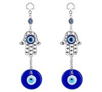 WEBEEDY 2 Pcs Turc Bleu Mauvais Œil Protection Charme Hamsa Main Amulette Tenture Murale Décoratif Charme Décor À La Maison pour Bonne Chance et Bénédictions
