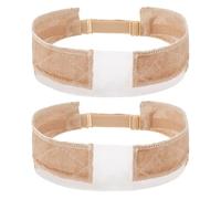 WEBEEDY 2 Pièces Bandeau de Perruque Beige Serre-perruque en Dentelle pour Femme Bandeau de Perruques en Velours Ajustable Bandeaud Antidérapant pour Maintenir Perruques en Place Porté Quotidien Noël