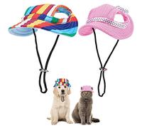 WEBEEDY 2 Pièces Chapeau pour Animaux De Compagnie, Casquette de Princesse et Visière pour Chien avec Protection Solaire en Maille Poreuse