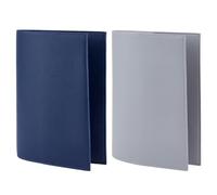 WEBEEDY 2 pièces Couverture en Cuir Adaptée pour un Journal à Couverture Rigide A5 Protège Livre en Cuir Rustique pour A5 cahier de Voyageurs Écrivains Adultes,15 x 21cm (Bleu et Gris)