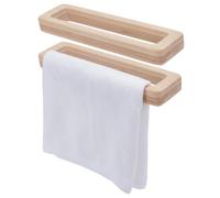 WEBEEDY 2 Pièces Porte-Serviettes Mural en Bambou et Bois | Barre à Serviettes, Rail à Serviettes Décoratif, Économie d'Espace, pour Petite Salle de Bains Cuisine , Halloween Noël